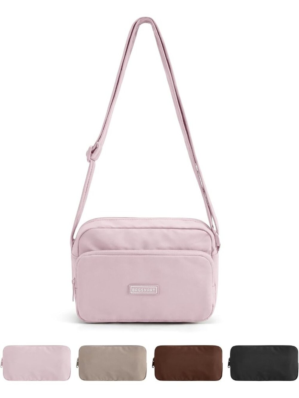 👜Women's Pink Mini Foldable Crossbody Bag Waterproof Travel Shoulder Purse